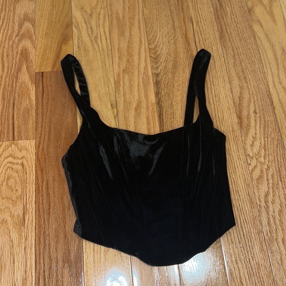 Ruby & Jenna black velvet corset